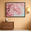 Plum Blossom Floating Floral Wall Art Hand-Painted Framed Canvas – main view