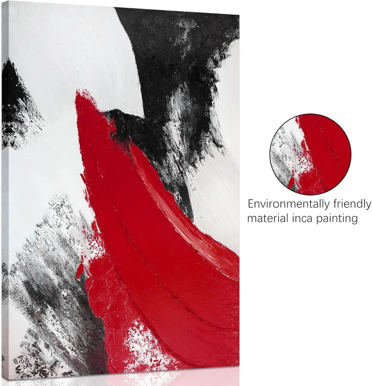 Abstract Wall Art 24x36 Red Canvas for Living Room – image 2