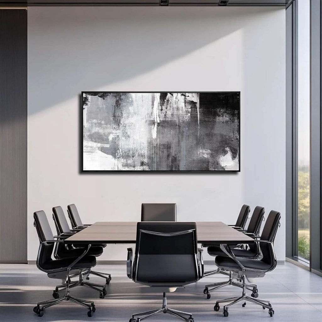 Black and White Abstract Wall Art 30x60 Canvas for Living Room – image 3