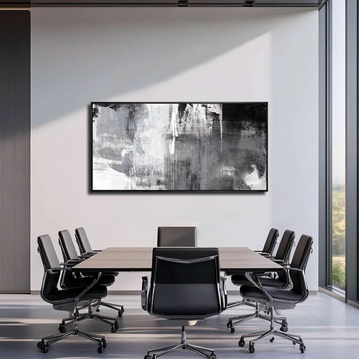Black and White Abstract Wall Art 30x60 Canvas for Living Room – image 3