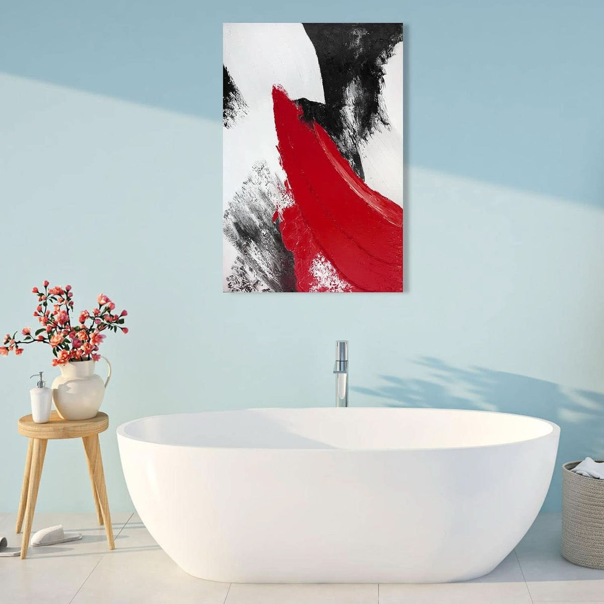Abstract Wall Art 24x36 Red Canvas for Living Room – image 3