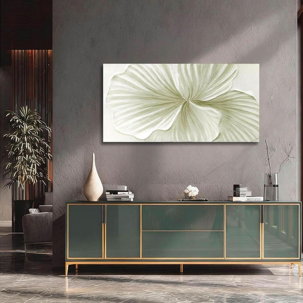 Ginkgo Leaf Botanical Wall Art 24x48 Hand-Painted Green Canvas – image 5