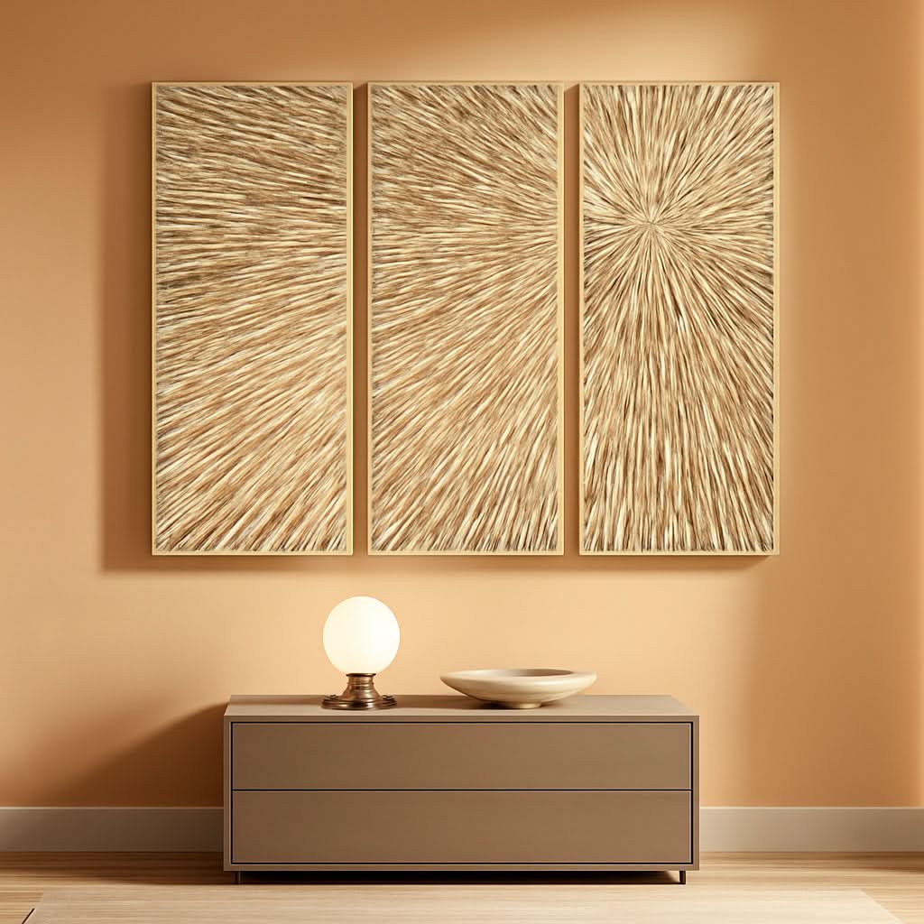 Goldleaf Triptych Textured Gold Wall Art Set of 3 Hand-Painted Canvas – main view