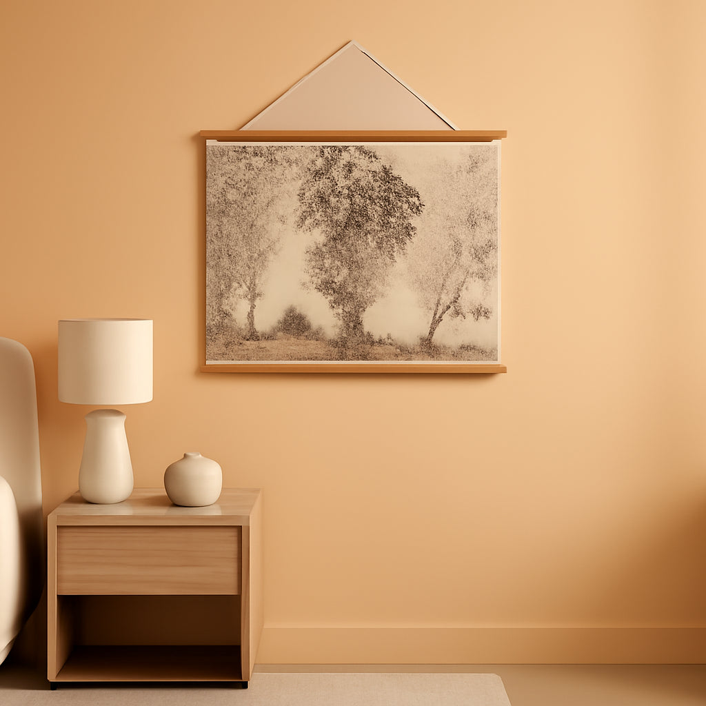 Tree Scroll Landscape Wall Art Extra Large Canvas for Living Room – main view