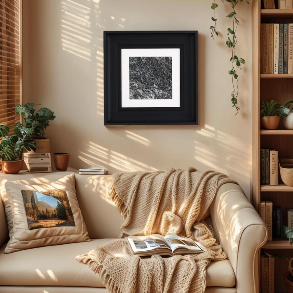Marble Natural Abstract Wall Art 14x14 Framed for Living Room – image 2