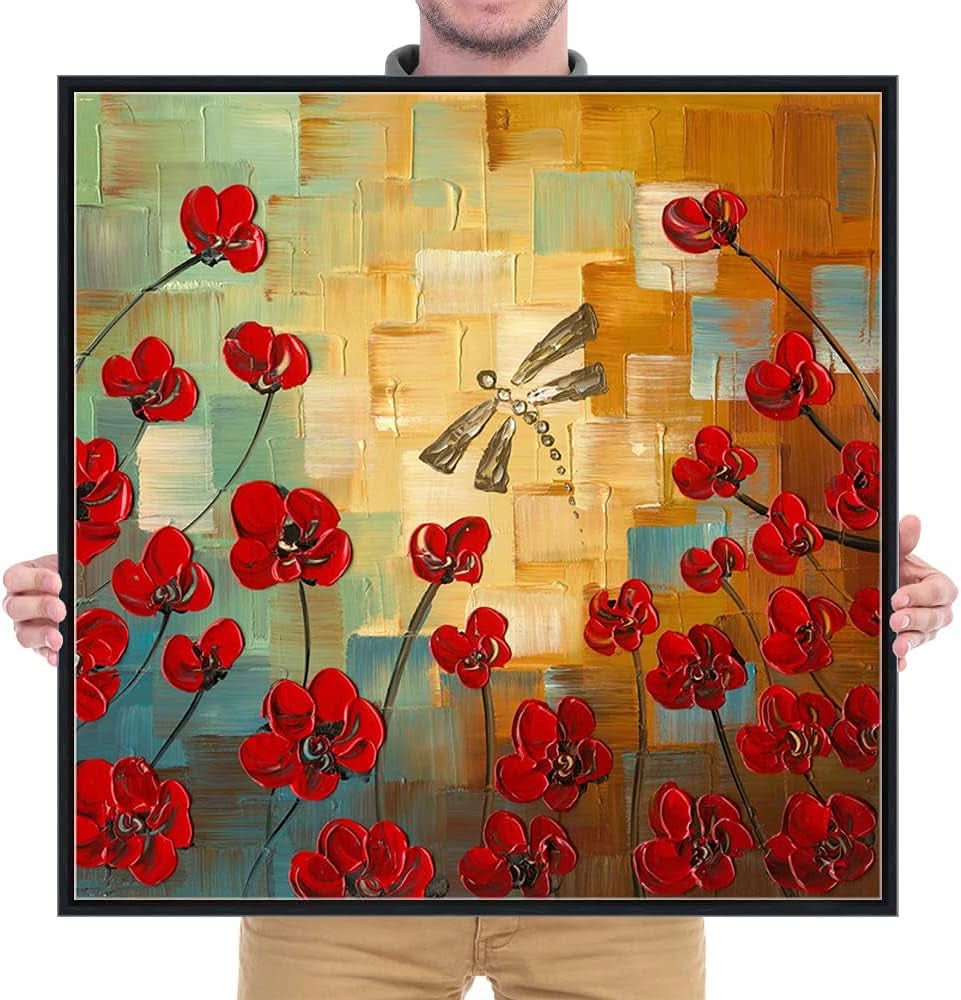 Dragonfly Impressionist Wall Art Hand-Painted Framed Canvas – image 7