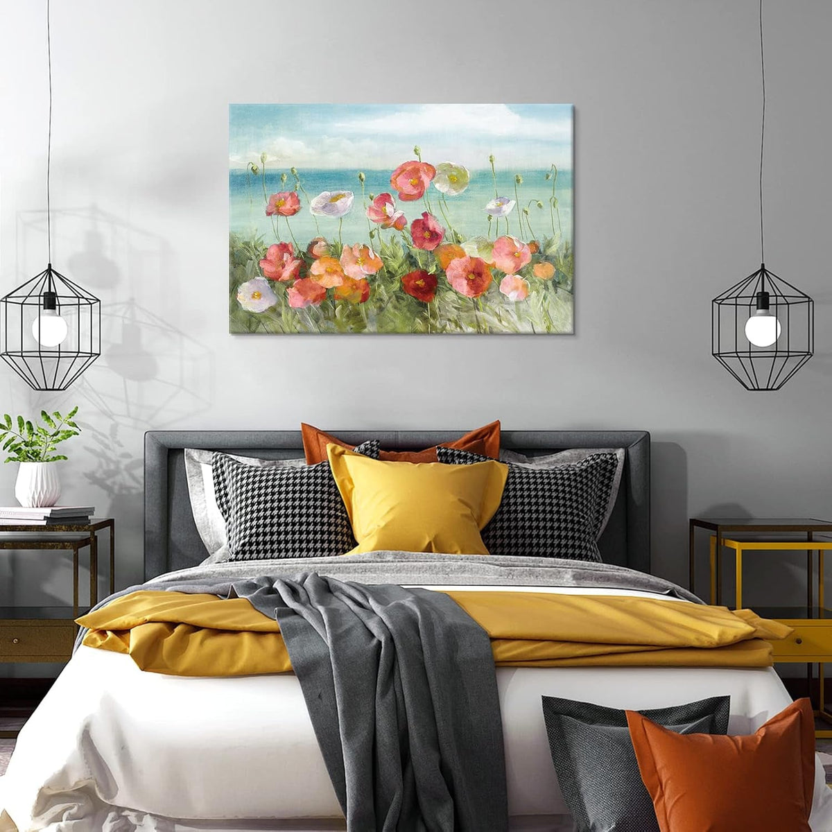 Poppies Floral Wall Art 36x24 Colorful Canvas for Living Room – image 4