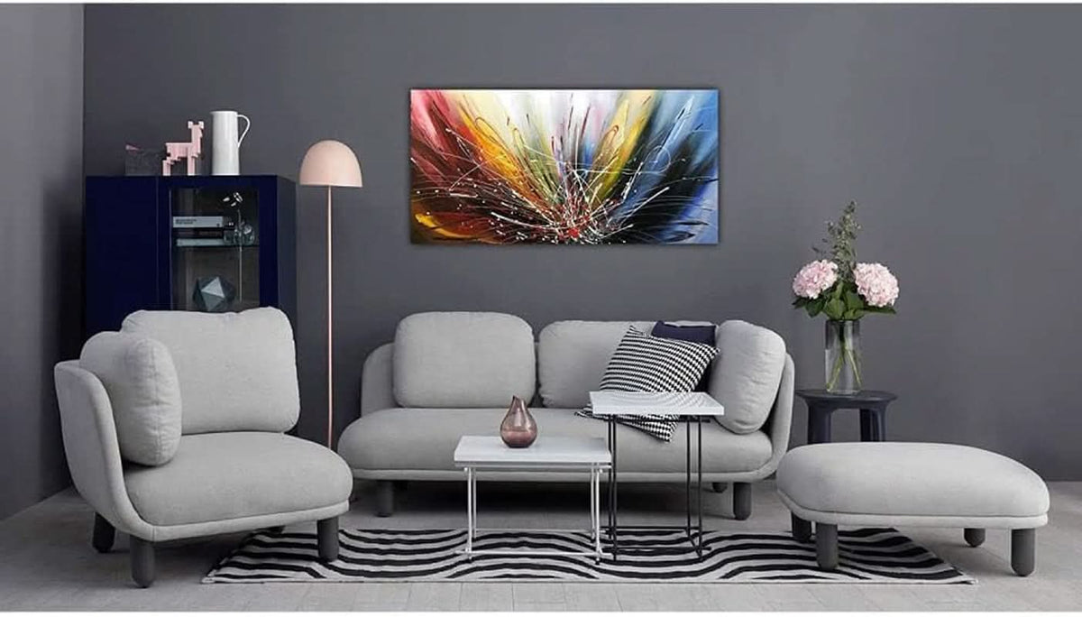 Abstract Wall Art 24x48 Hand-Painted Canvas for Living Room – image 5