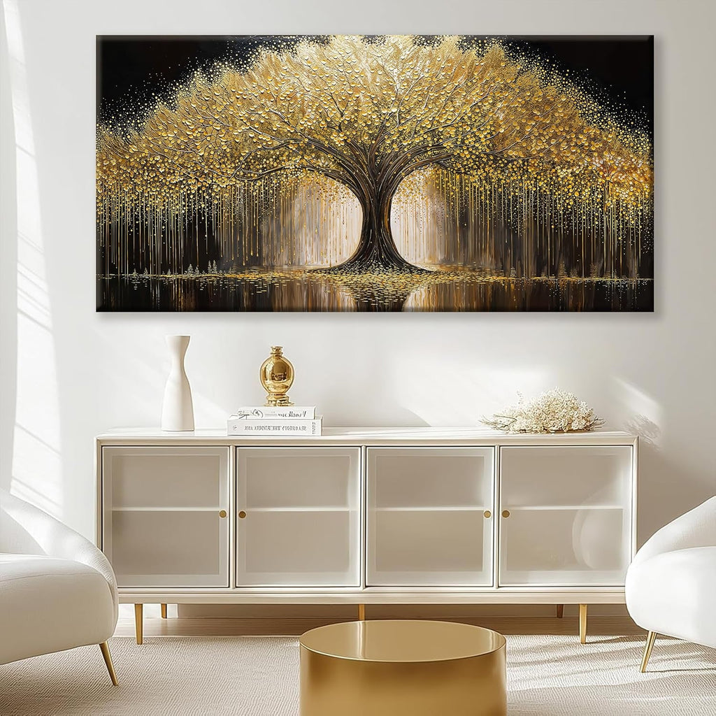 Tree of Life Golden Landscape Wall Art 29x58 Canvas – image 2