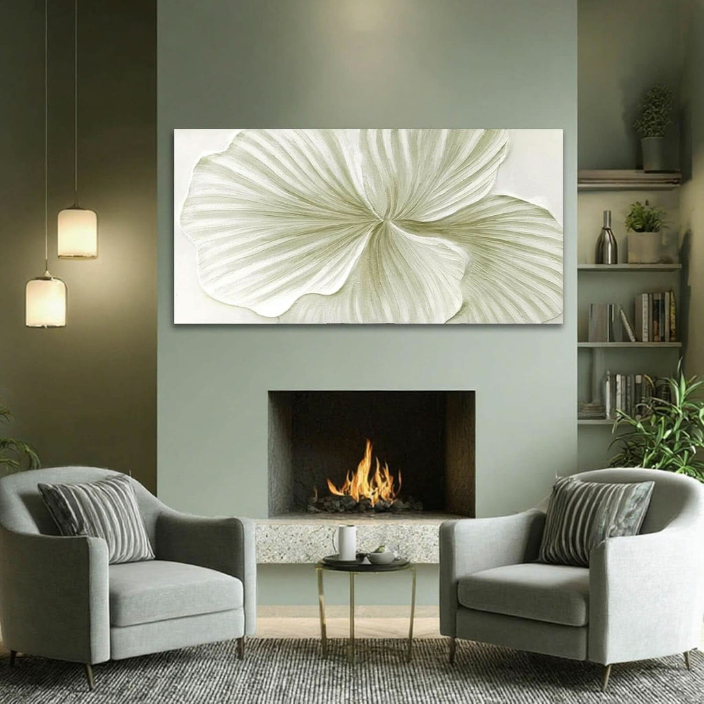 Ginkgo Botanical Wall Art 29x58 Hand-Painted Framed Green Canvas – image 5