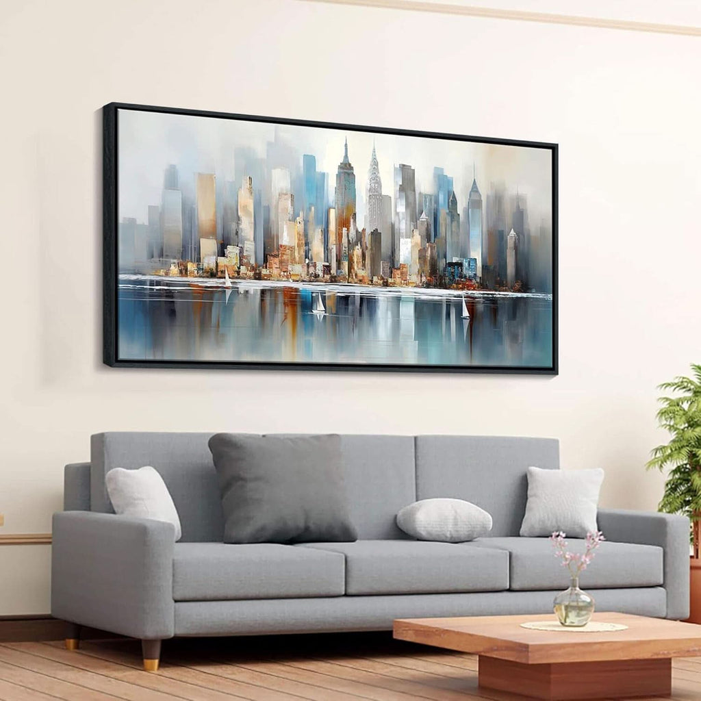 York Metropolitan Skyline Wall Art 20x40 Framed for Living Room – image 4
