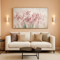 Floral Wall Art 24x48 Framed White Canvas for Living Room – main view