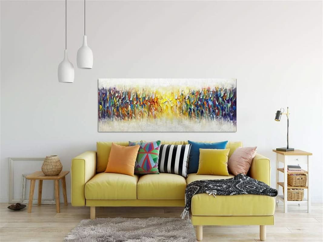 Vibrant Textured Abstract Wall Art 24x60 Hand-Painted Canvas – image 2