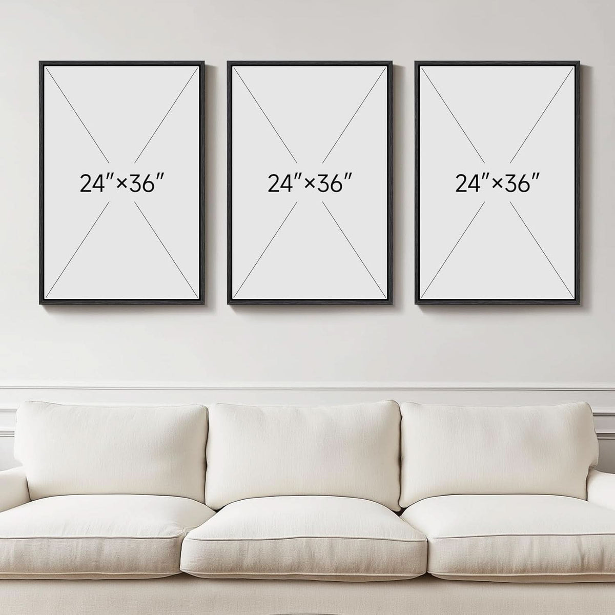 Textured Abstract Wall Art Set of 3 Framed, 24x36 in – image 4