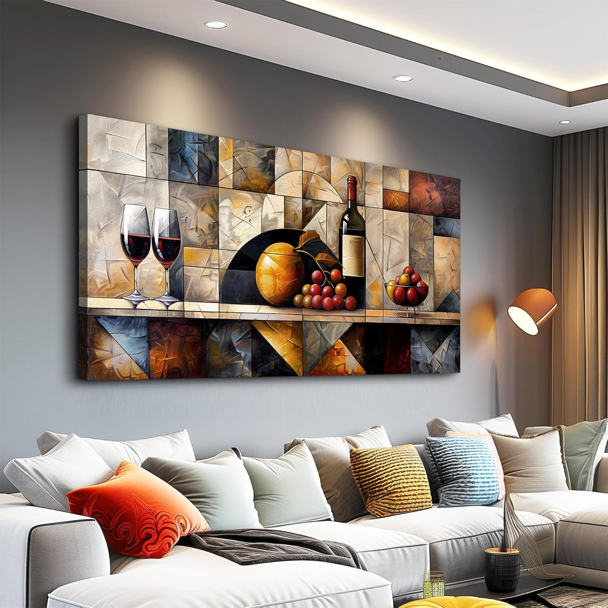 Wine Glass Opulent Landscape Wall Art 20x40 Canvas – image 7