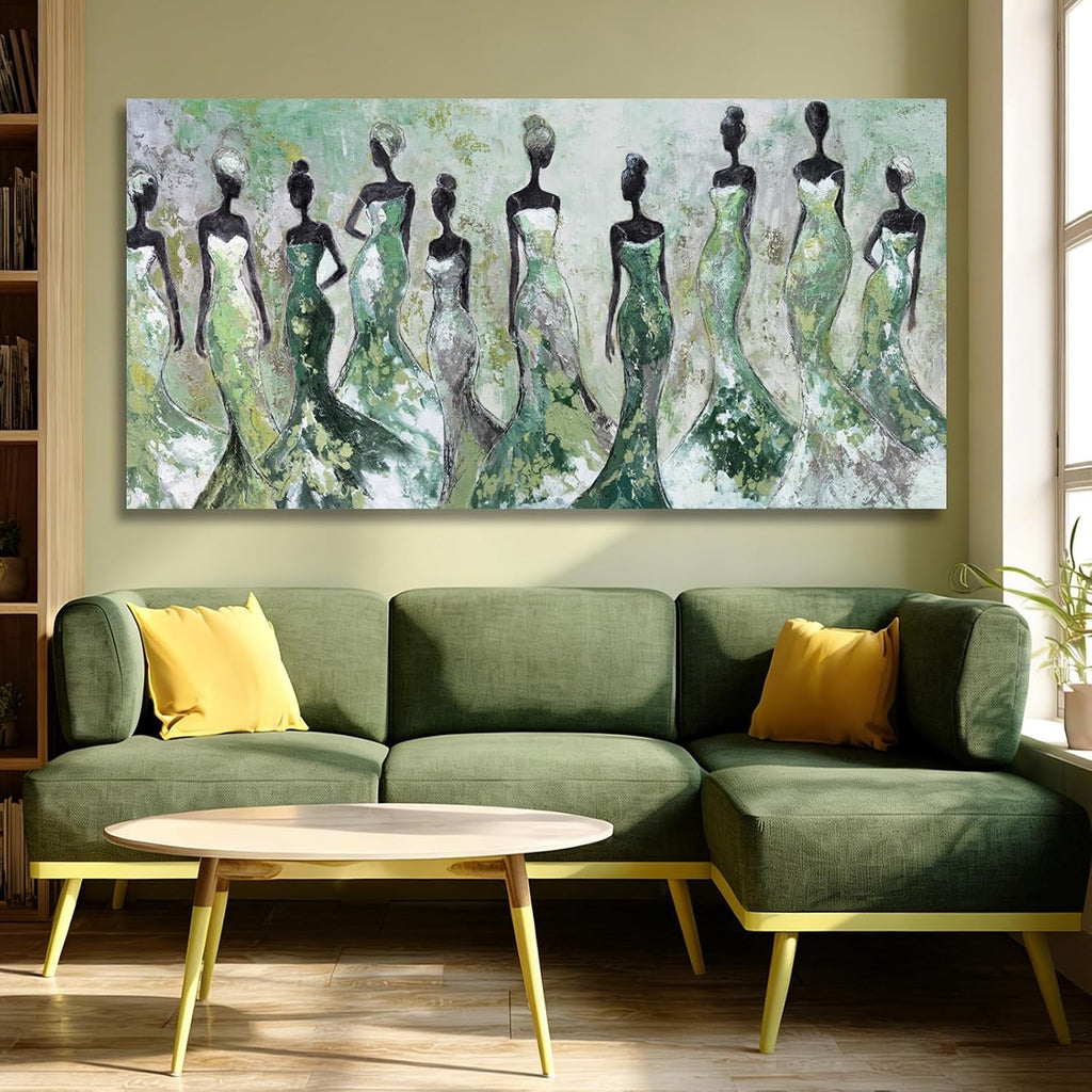 Textured Abstract Wall Art 29x58 Sage Green Canvas – image 6