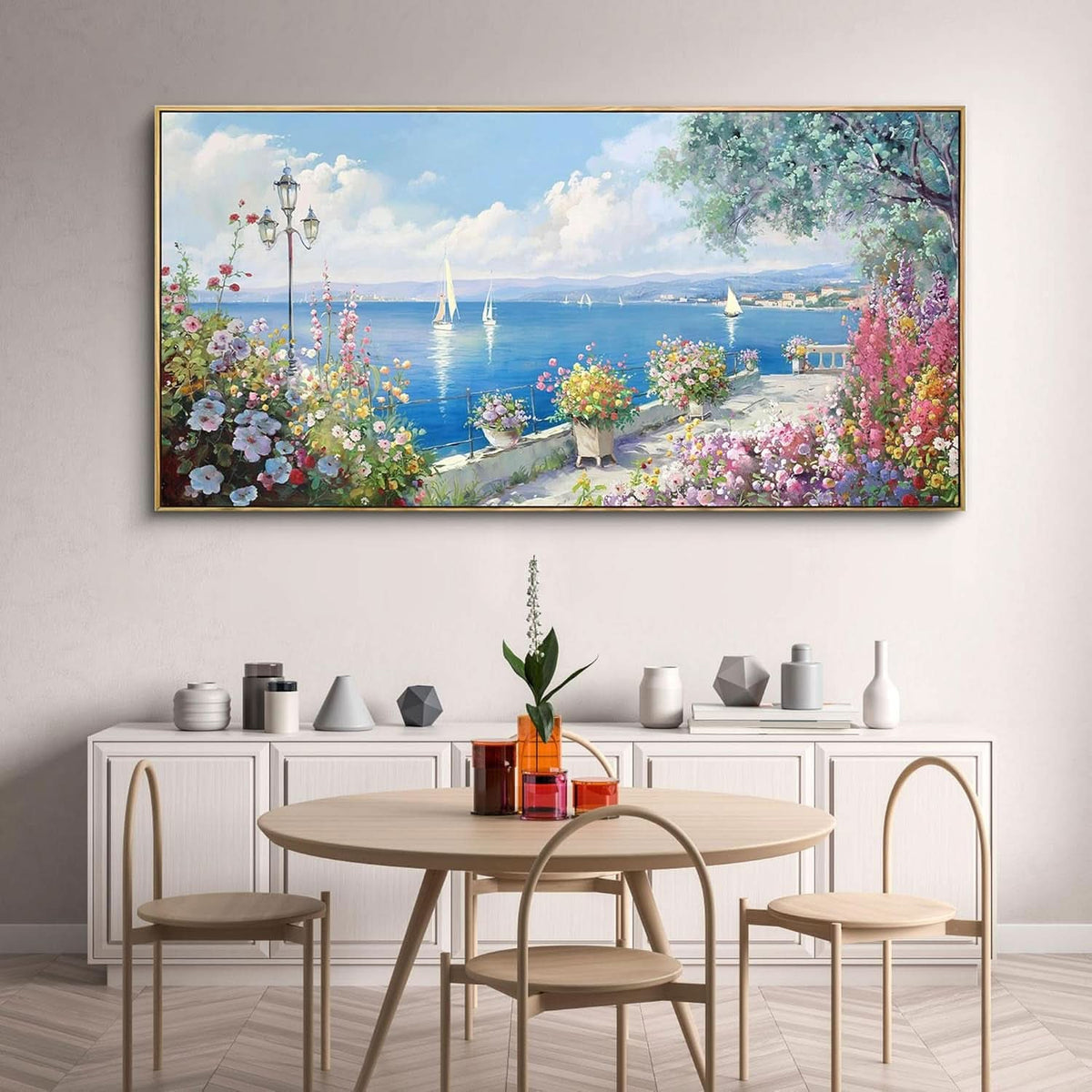 Seascape Ultramarine Coastal Wall Art 58x29 Canvas – image 4