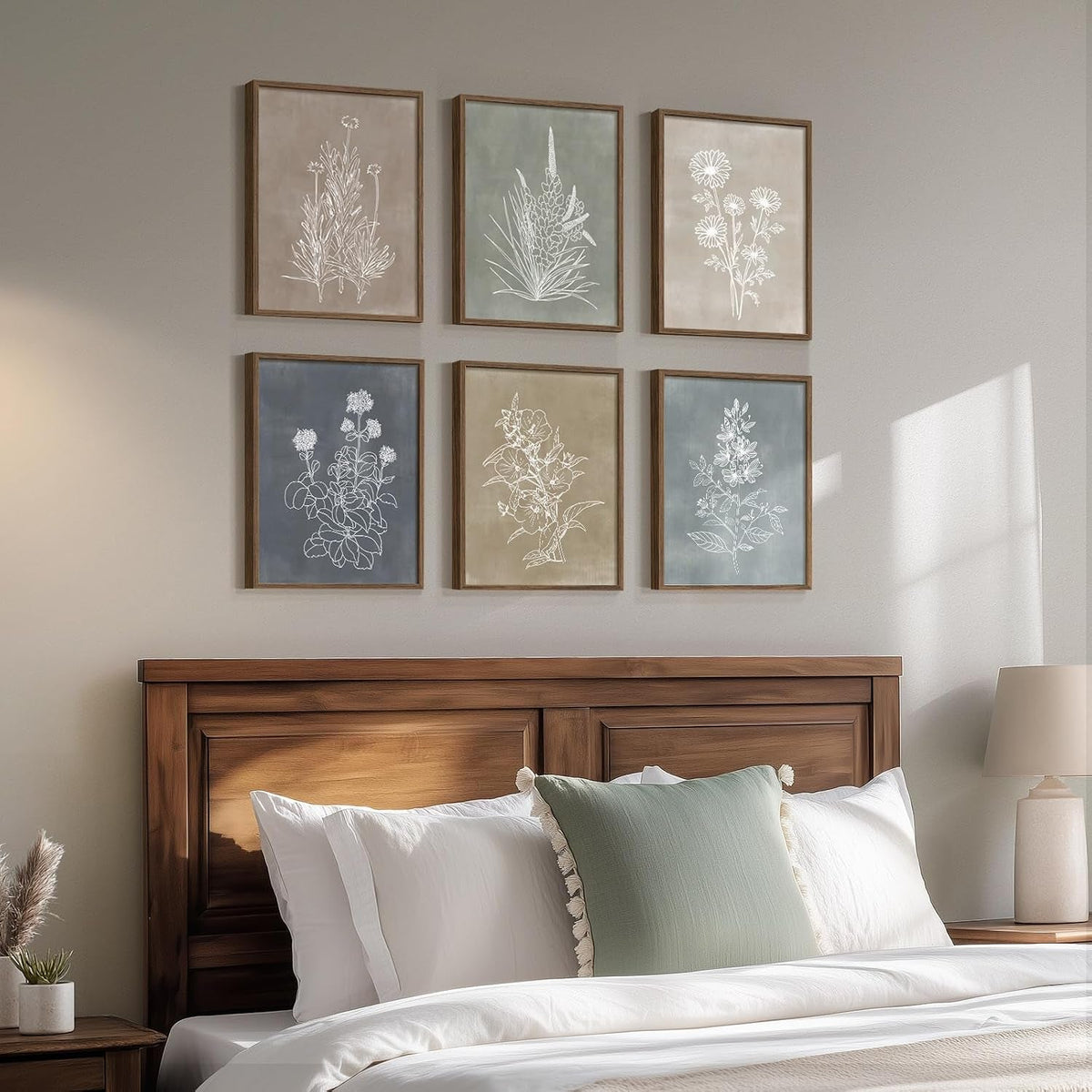 Boho Botanical Wall Art 11x14 Hand-Painted Framed Canvas – image 3