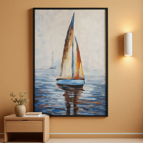 Abstract Wall Art 24x48 Hand-Painted Canvas for Living Room – main view