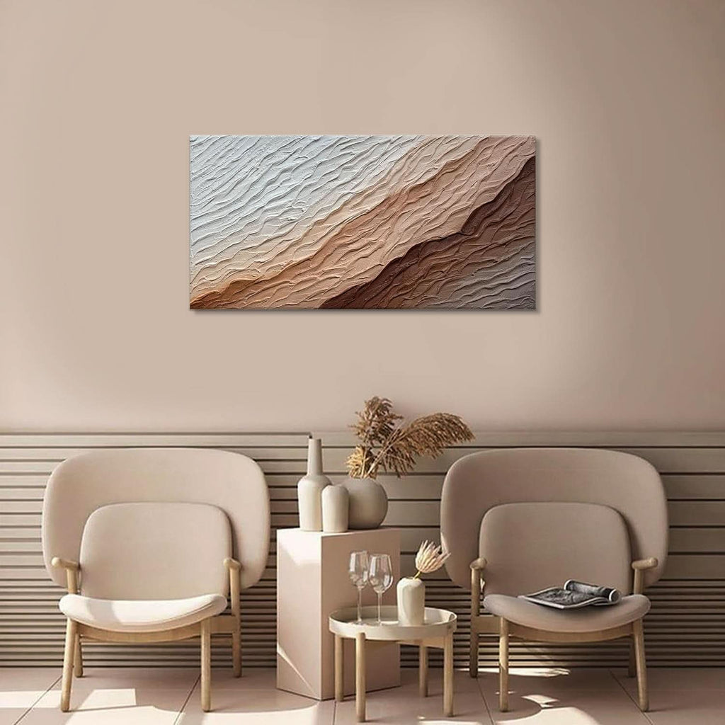 Wave Textured Coastal Wall Art 24x48 Hand-Painted for Living Room – image 6