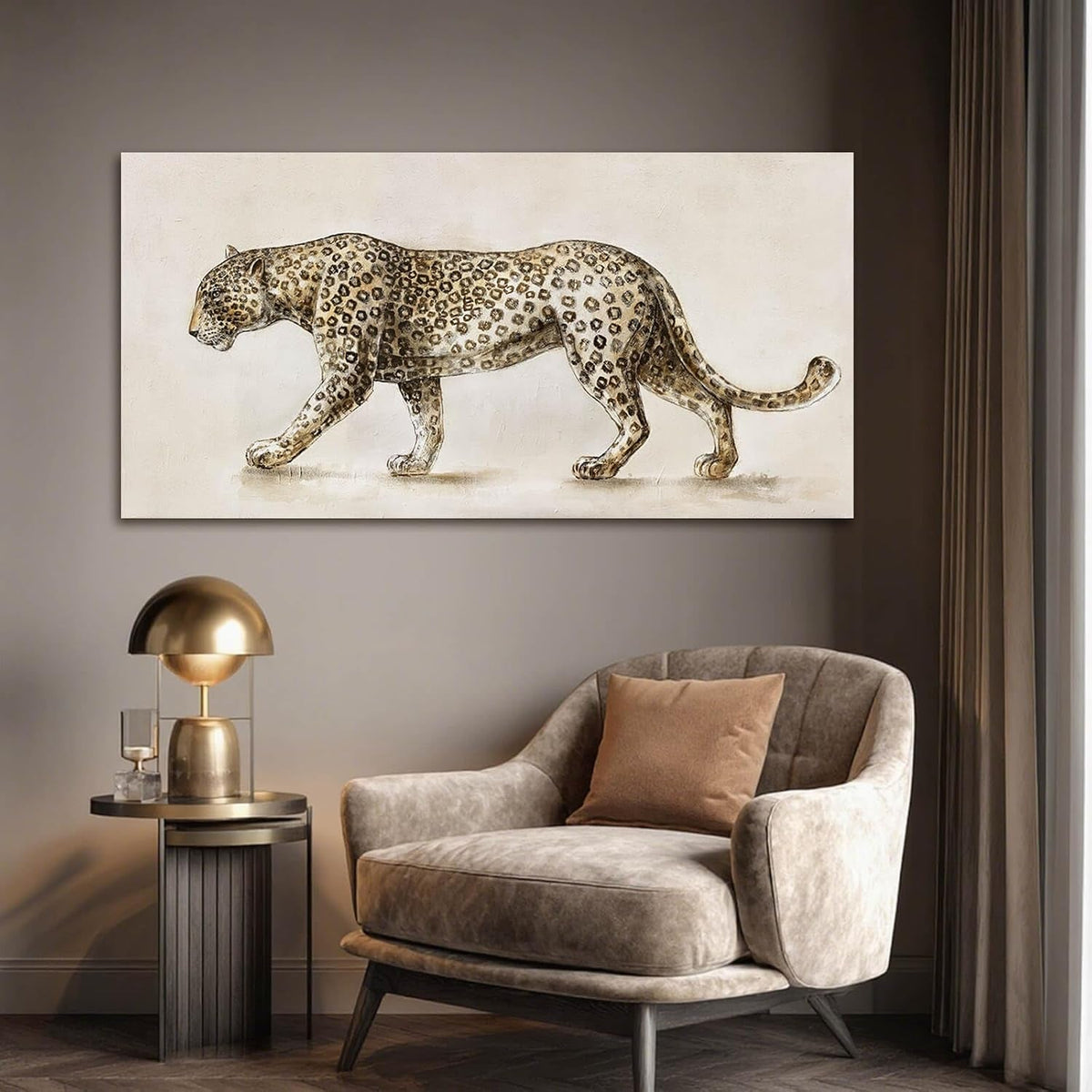 Leopard Wall Art 20x40 Gray Neutral Canvas for Living Room – image 5