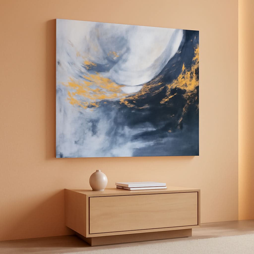 Black and White Abstract Wall Art 40x20 Canvas for Living Room – main view