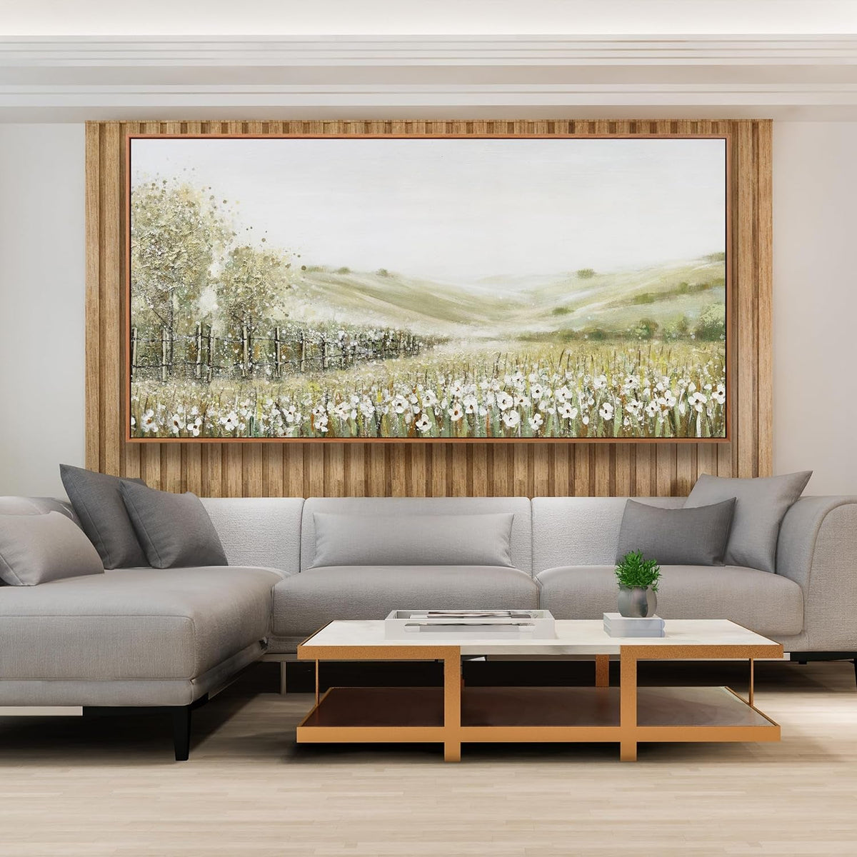 Mountain Abstract Landscape Wall Art 29x58 Framed Canvas – image 4