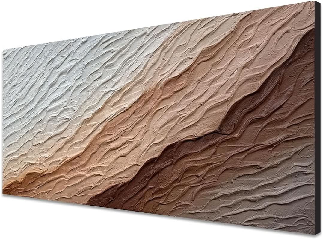 Wave Textured Coastal Wall Art 24x48 Hand-Painted for Living Room – image 2