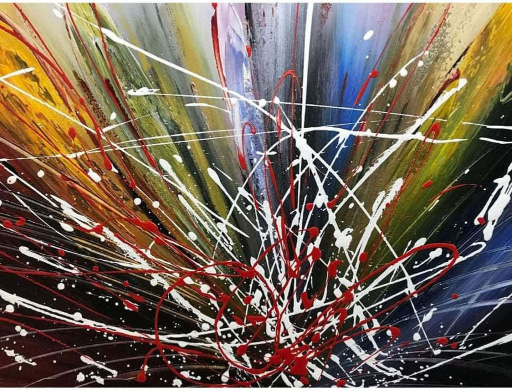 Abstract Wall Art 24x48 Hand-Painted Canvas for Living Room – image 4