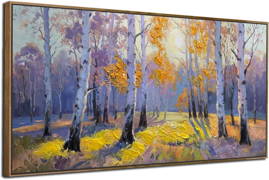Forest Birch Landscape Wall Art 58x29 Framed Canvas – image 2