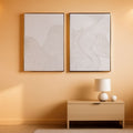 Abstract Wall Art 28x40 Hand-Painted Framed Neutral Canvas – main view