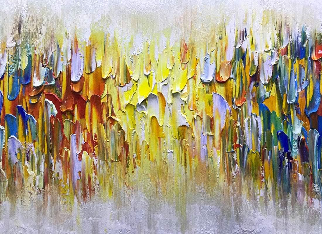 Vibrant Textured Abstract Wall Art 24x60 Hand-Painted Canvas – image 5