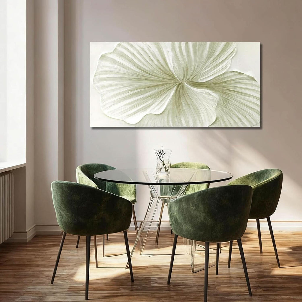 Ginkgo Leaf Botanical Wall Art 24x48 Hand-Painted Green Canvas – image 6