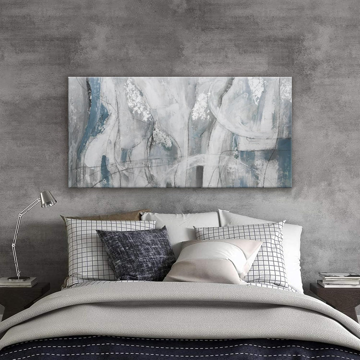 Expression Abstract Wall Art 20x40 White Canvas for Living Room – image 6