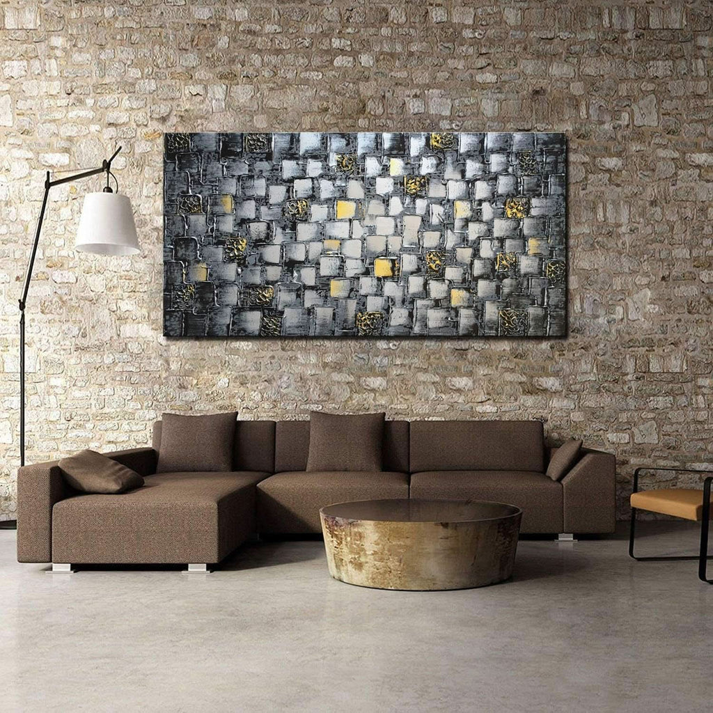 Abstract Wall Art 60x30 Hand-Painted Canvas for Living Room – image 3