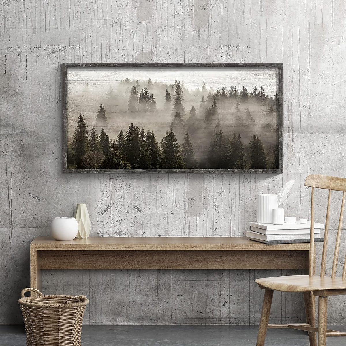 Weathered Wall Art 40x20 Framed for Office – image 3