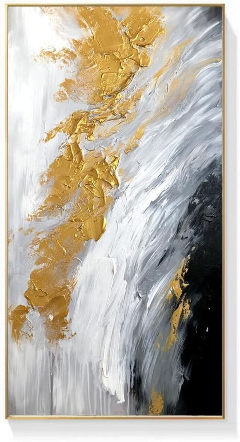 Abstract Wall Art 28x56 Hand-Painted Framed for Living Room – image 3