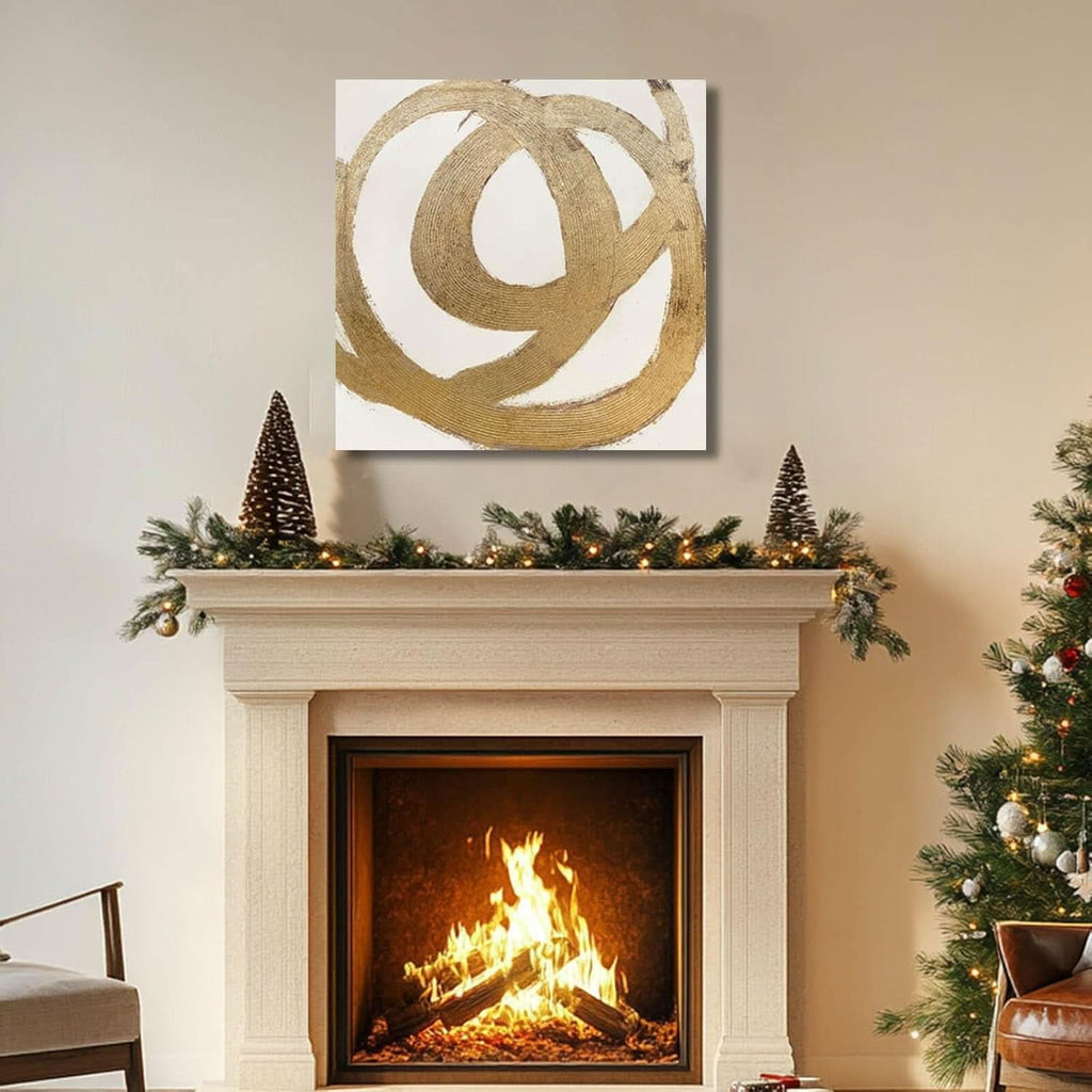 Contour Leaf Botanical Wall Art Gold Neutral Canvas – image 5