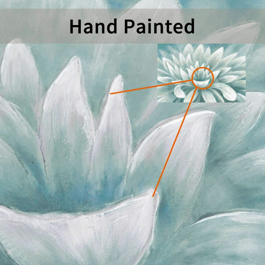 Seafoam Abstract Floral Wall Art 36x24 Green Canvas – image 2