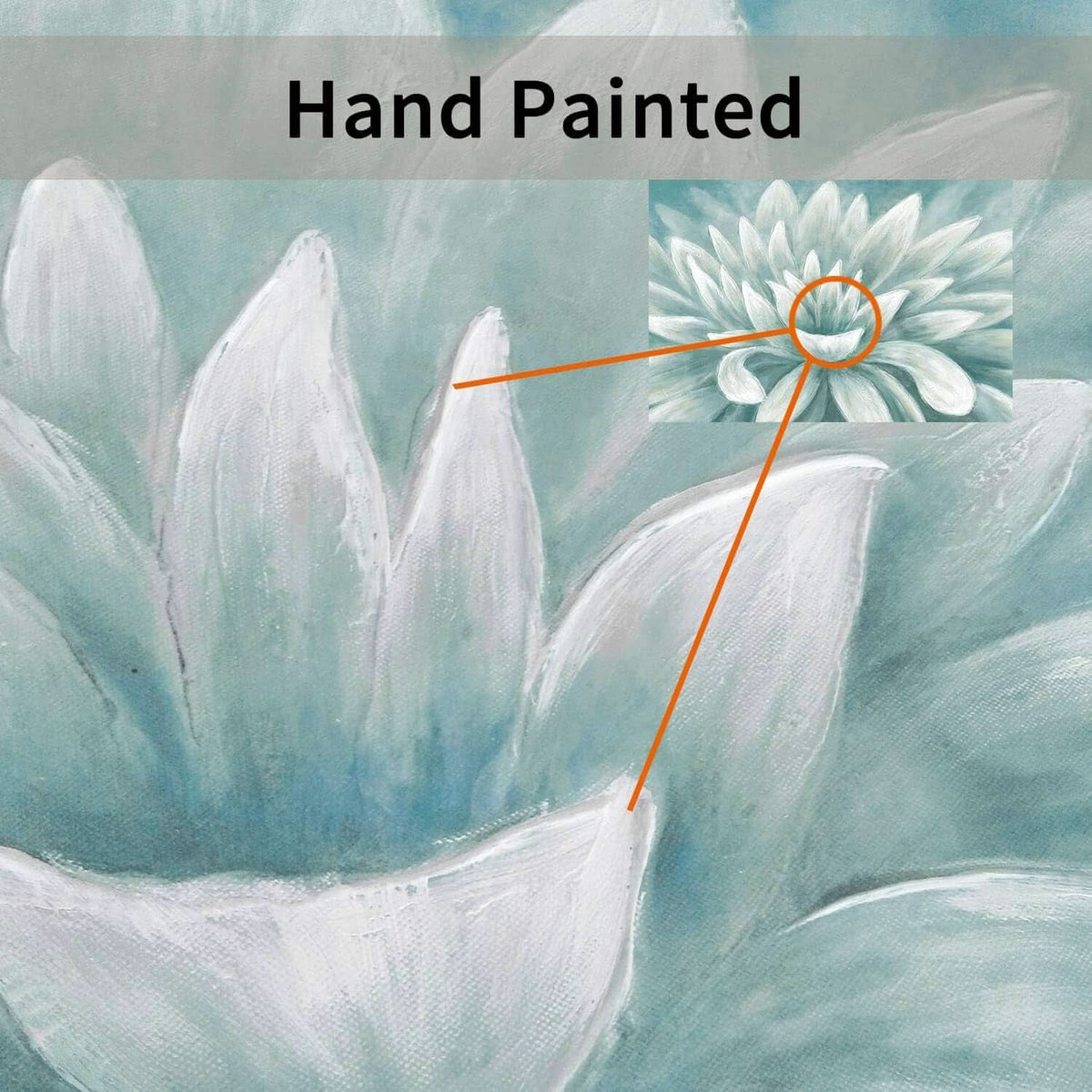 Seafoam Abstract Floral Wall Art 36x24 Green Canvas – image 2
