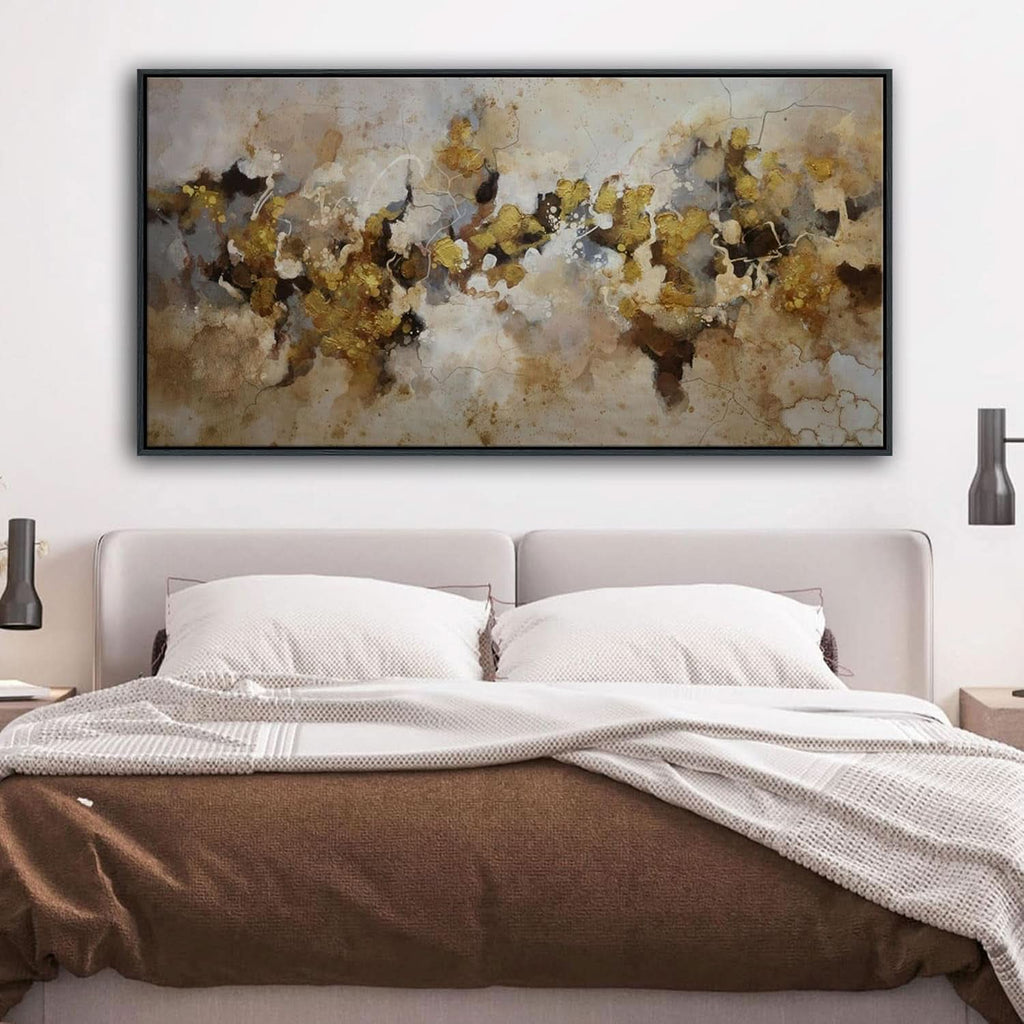 Expressionist Abstract Wall Art 24x48 Brown Yellow – image 4