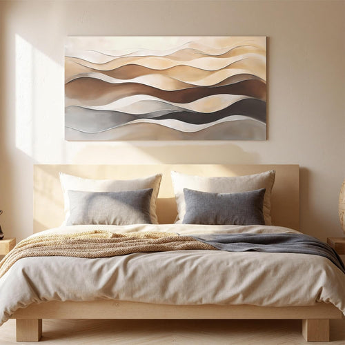 Abstract Wall Art 20x40 White Brown Canvas for Living Room – image 2