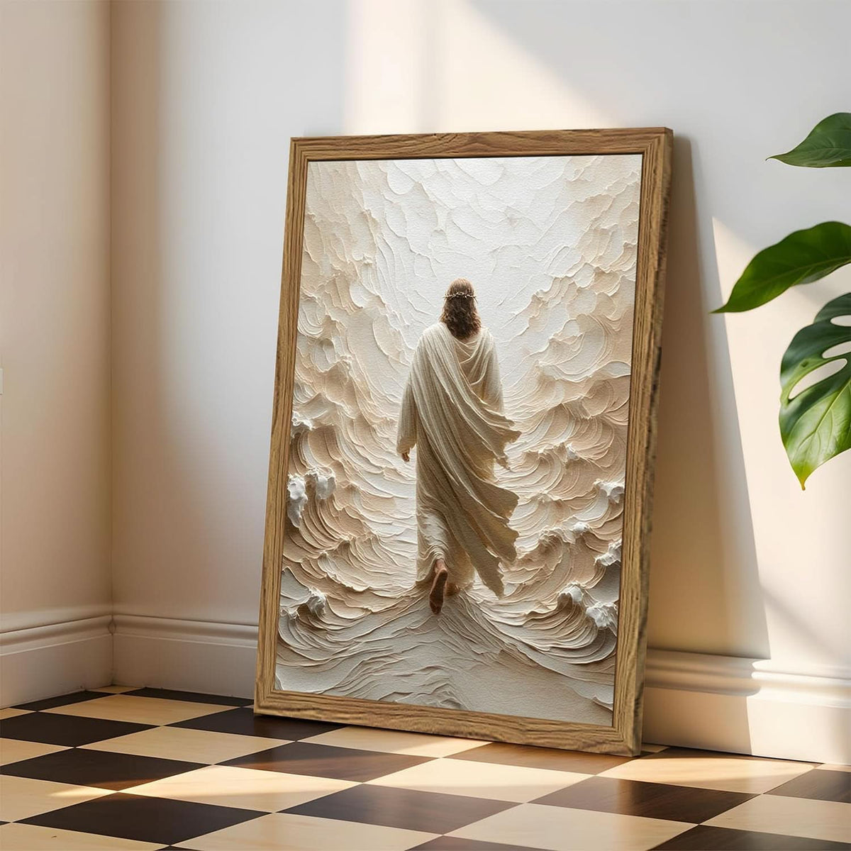 Jesus Walking on Water Sandstone Christian Wall Art 12x16 Sandstone – image 4