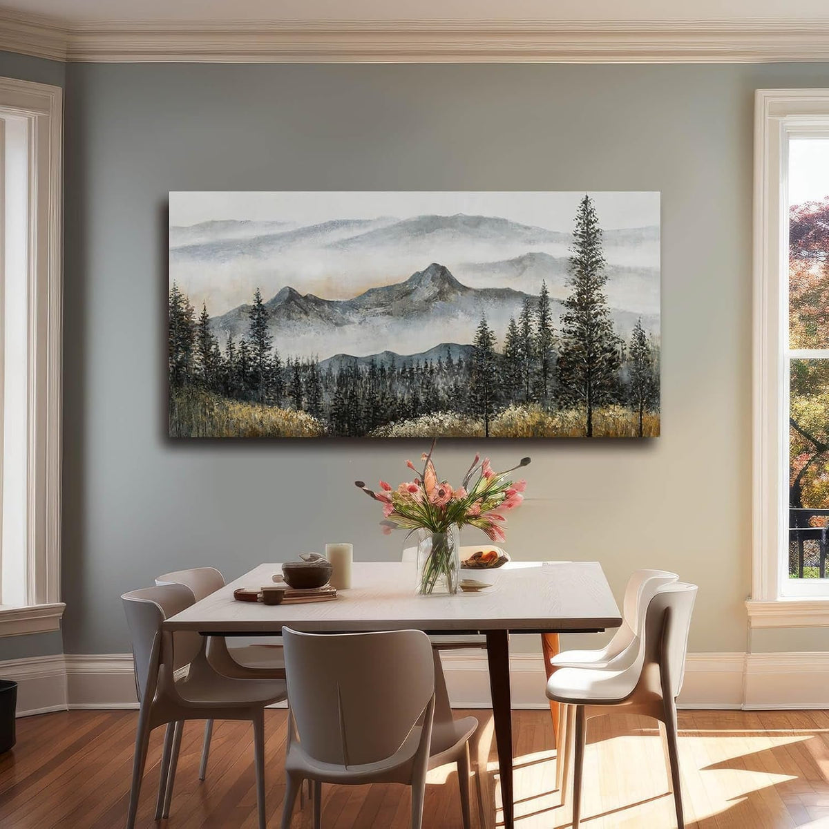Forest Boho Landscape Wall Art 24x48 Green for Living Room – image 5