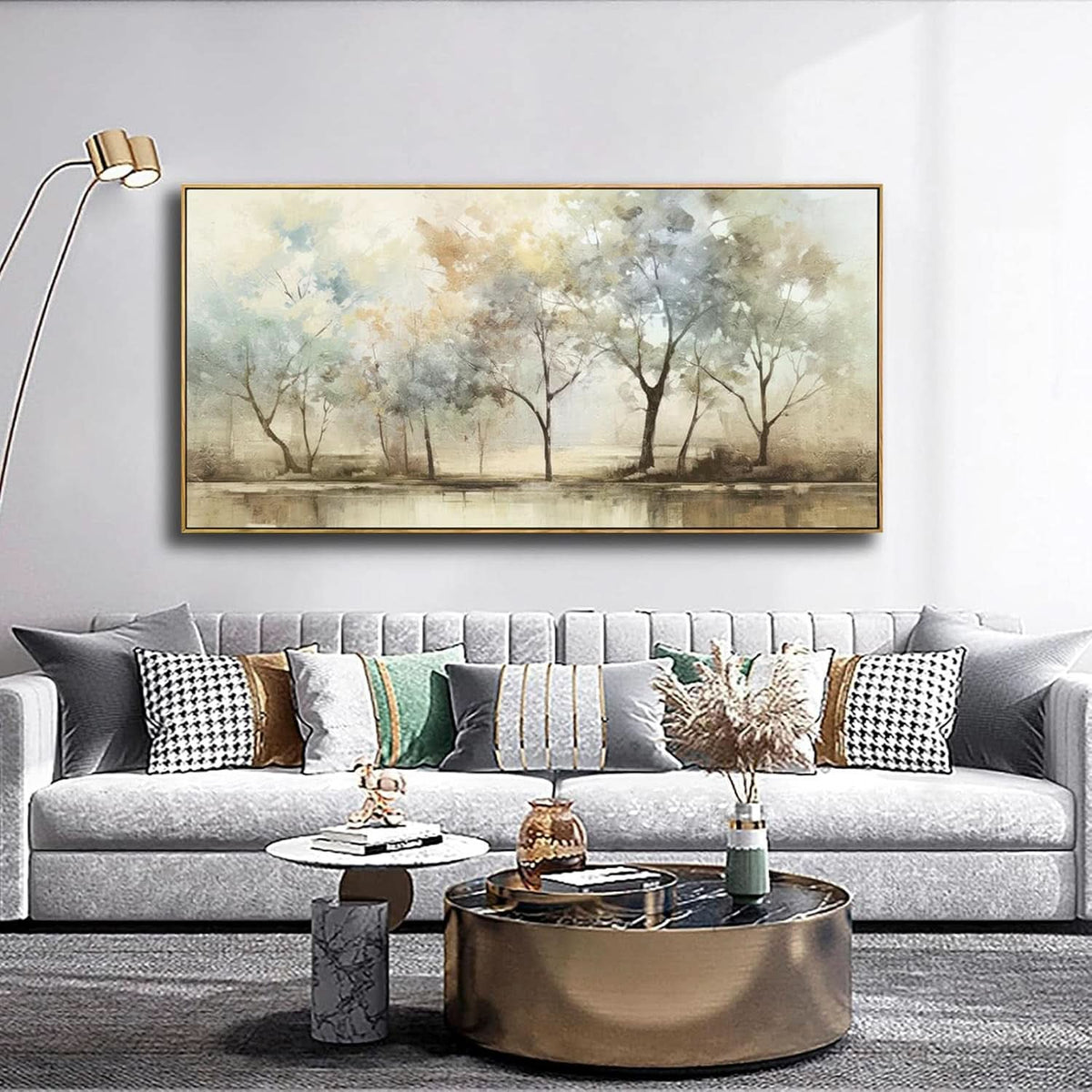 Trees Abstract Landscape Wall Art 20x40 Colorful Canvas – image 7