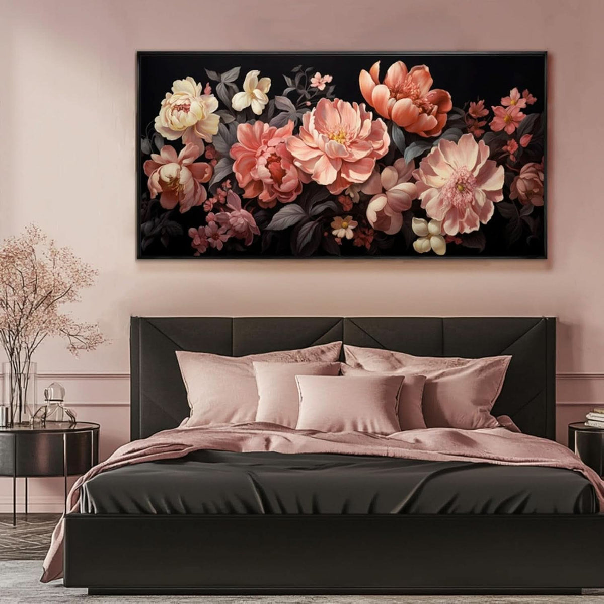 Botanical Wall Art 24x48 White Pink Canvas for Living Room – image 7