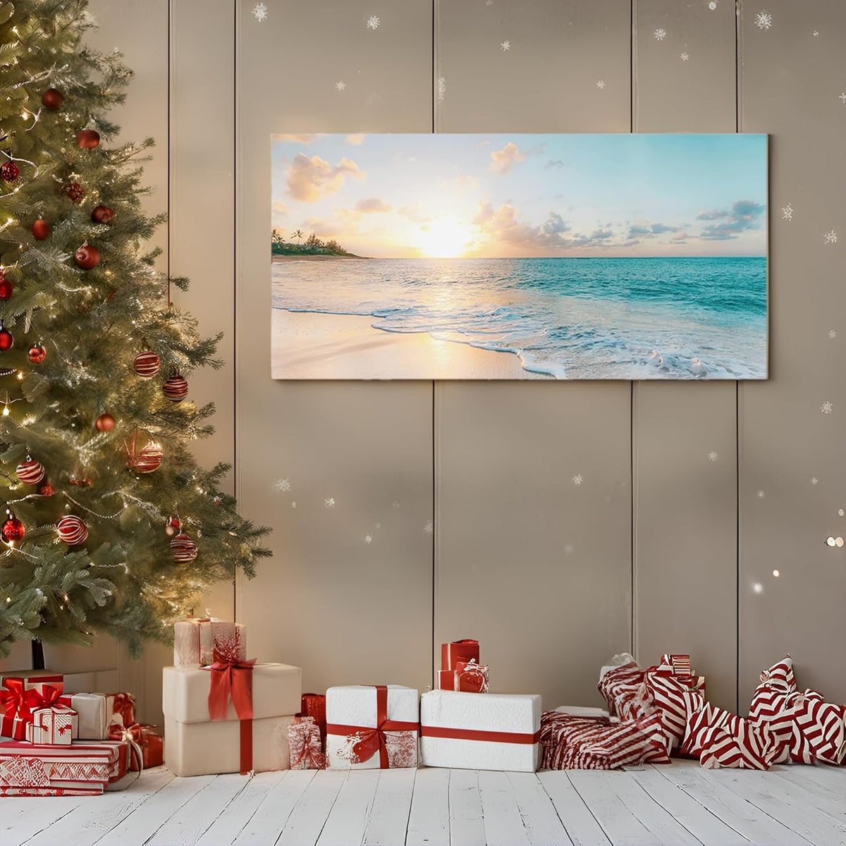 Sunset Coastal Wall Art 20x40 Blue Canvas for Living Room – image 7