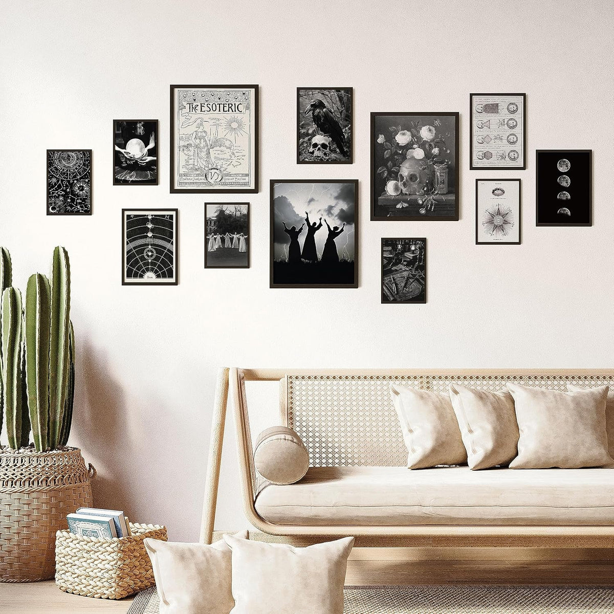 Gothic Witchcraft Wall Art Framed Black Prints for Bedroom – image 5