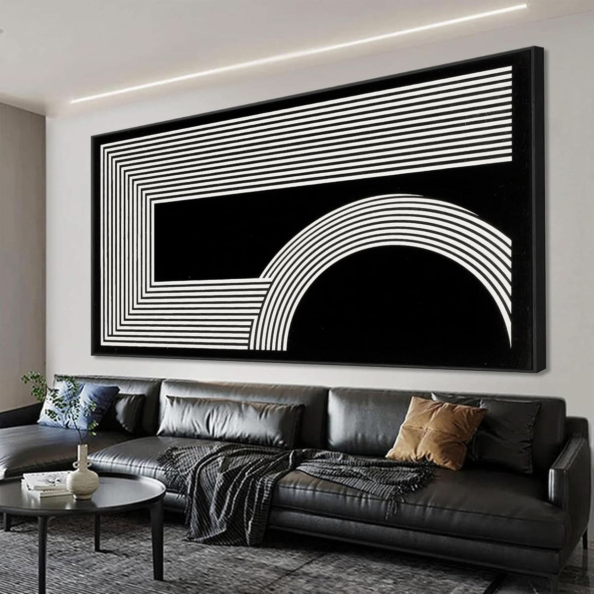 Black and White Wall Art 24x48 Canvas for Living Room – main view