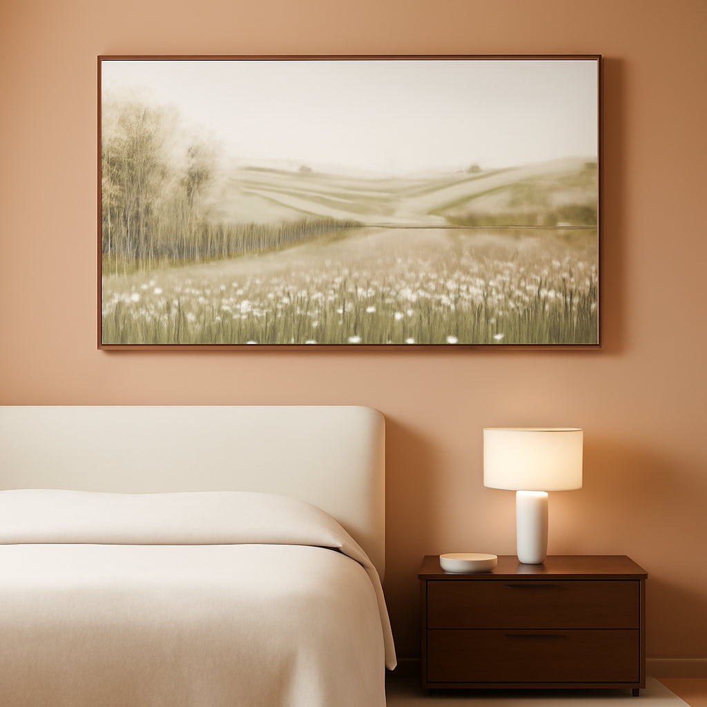 Mountain Abstract Landscape Wall Art 29x58 Framed Canvas – main view